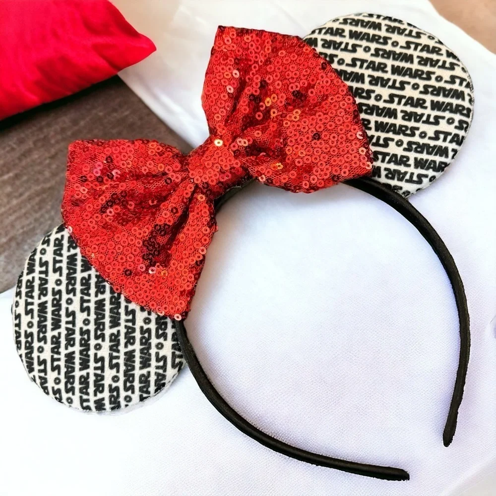 Star Wars Inspired Sequin Mouse Ears Headband, Darth Vader, Stormtrooper, NEW